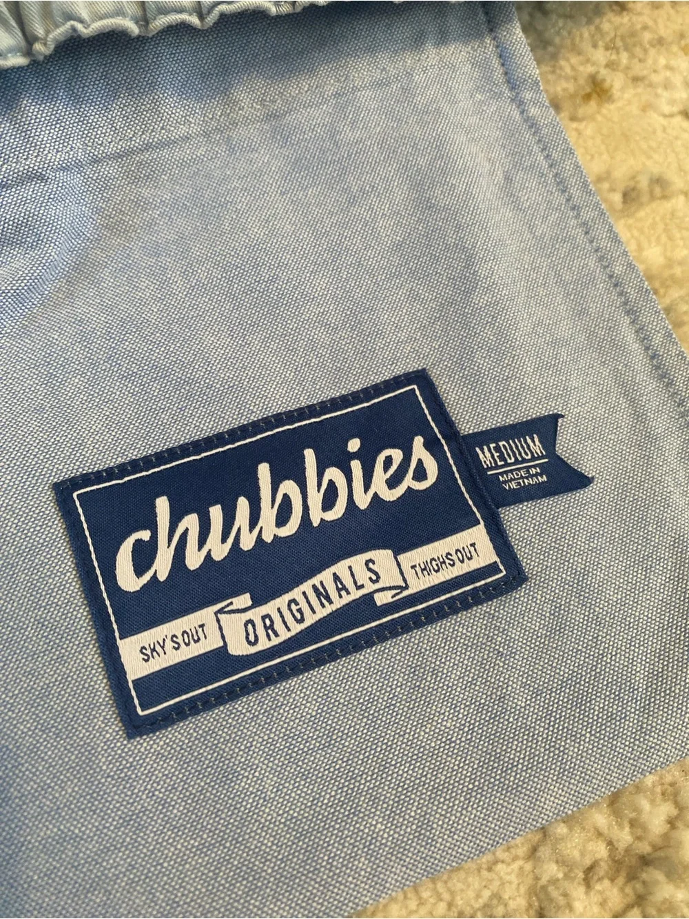 Chubbies Light Blue Men’s Classic Cotton short shorts size M